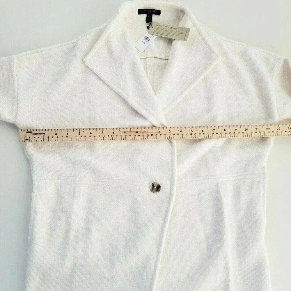 Banana Republic Eyelash Cardigan Women XS Petite Ivory NWT Heavyweight Soft Knit
